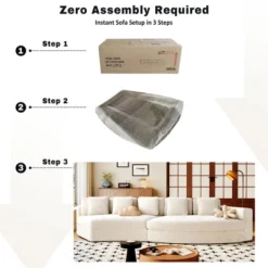 115.7" 4-Seater Chenille Modular Sofa Set, Curved Design Sofa Couch With 5 Pillows, No Assembly For Living Room & Bedroom - ModernLuxe -Luxe Furniture Sale GUEST 15e27782 4525 498e b219 88d1c8753af8