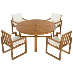 ModernLuxe 5-Piece Acacia Wood Outdoor Dining Set with 4 Armchairs & Round Table 23 ModernLuxe 5-Piece Acacia Wood Outdoor Dining Set with 4 Armchairs & Round Table -Luxe Furniture Sale GUEST 164c2e8d 3bce 4d0f bb47 899f067afc8b