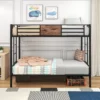 ModernLuxe Twin Over Twin Metal Bunk Bed with Safety Guardrails - Black -Luxe Furniture Sale GUEST 16632703 9357 4622 86ad 4d1949588ad8