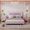 3 PCS Bedroom Sets, Queen Size Upholstered Platform Bed With Two Nightstands-ModernLuxe 2 3 PCS Bedroom Sets, Queen Size Upholstered Platform Bed With Two Nightstands-ModernLuxe -Luxe Furniture Sale GUEST 17c005e8 7a31 45d1 8ac0 dd10ba806d4d