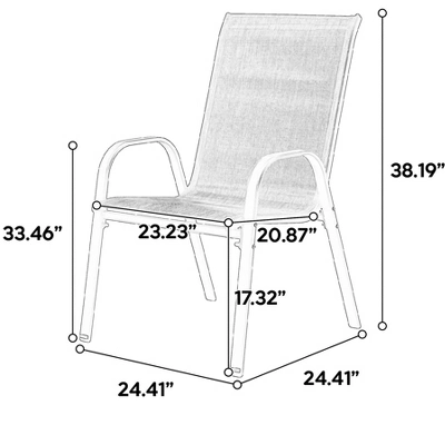ModernLuxe Set of 2 Outdoor Patio Chairs with Breathable Textilene & Steel Frame 4 ModernLuxe Set of 2 Outdoor Patio Chairs with Breathable Textilene & Steel Frame - Image 2