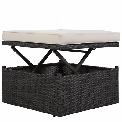 ModernLuxe Outdoor Patio Rectangular Daybed with Retractable Canopy and 2 Ottomans 10 ModernLuxe Outdoor Patio Rectangular Daybed with Retractable Canopy and 2 Ottomans - Image 8