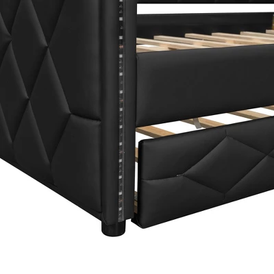 ModernLuxe Full XL Upholstered Daybed with Trundle and App-Controlled LED Lights 12 ModernLuxe Full XL Upholstered Daybed with Trundle and App-Controlled LED Lights - Image 10