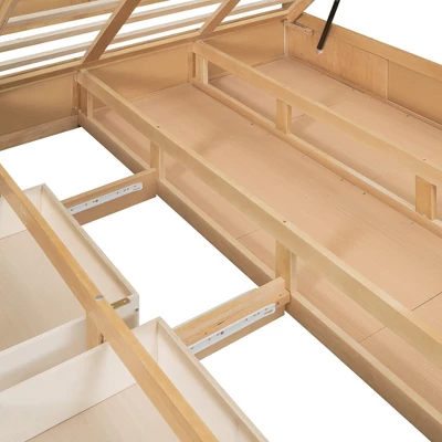 Wood Platform Bed With Underneath Storage And 2 Drawers-ModernLuxe 16 Wood Platform Bed With Underneath Storage And 2 Drawers-ModernLuxe - Image 14