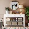 Retro Entryway Console Table, 50" Sofa Table With Three Drawers And Two Open Shelves-ModernLuxe 2 Retro Entryway Console Table, 50" Sofa Table With Three Drawers And Two Open Shelves-ModernLuxe -Luxe Furniture Sale GUEST 1a072261 65af 41f3 8a60 3b0322e4cd40
