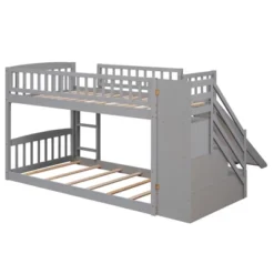 ModernLuxe Stairway Twin Over Twin Bunk Bed with Slide and Storage Drawers -Luxe Furniture Sale GUEST 1a0a1ec1 2831 4cfa b9de f7a301e05f9d