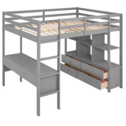 ModernLuxe Loft Bed with Built-In Desk, Multi-Storage Shelves and Drawers -Luxe Furniture Sale GUEST 1a4a9eea 20e8 4dd0 955d f6e32b346630