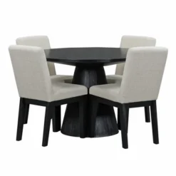 ModernLuxe 5-Piece Retro Round Dining Table Set with 4 Upholstered Chairs 20 ModernLuxe 5-Piece Retro Round Dining Table Set with 4 Upholstered Chairs -Luxe Furniture Sale GUEST 1a784d09 e1df 4442 b44a 371b65a7d4ba