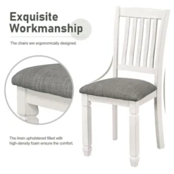 ModernLuxe 7-Piece Neoclassical Dining Table Set - Gray & White Wooden Furniture -Luxe Furniture Sale GUEST 1bfa0ae6 fb02 4997 8138 548e3cc18676