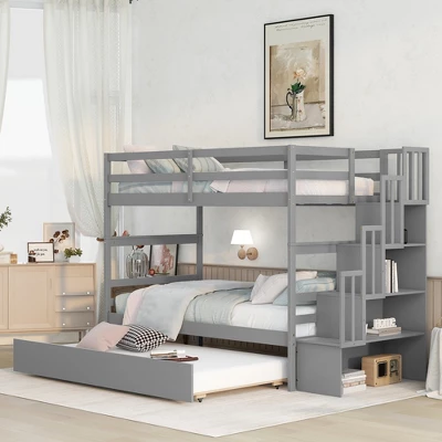 ModernLuxe Twin Over Twin Bunk Bed with Trundle, Stairs, and Storage Shelves 3 ModernLuxe Twin Over Twin Bunk Bed with Trundle, Stairs, and Storage Shelves
