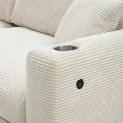ModernLuxe 134" Oversized Corduroy Sectional Sofa with USB & Cup Holders -Luxe Furniture Sale GUEST 1c933f74 642a 4b6a 9ac8 52d55afaa30b
