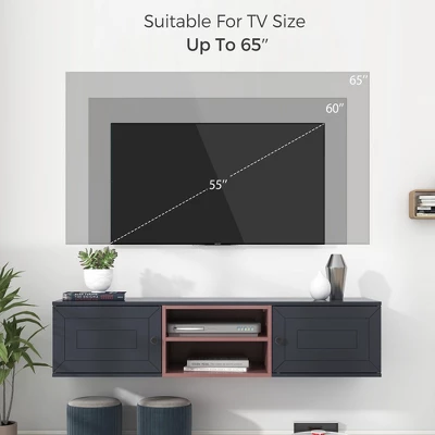 ModernLuxe Wall Mounted Floating TV Stand for TVs up to 65 Inches 5 ModernLuxe Wall Mounted Floating TV Stand for TVs up to 65 Inches - Image 3