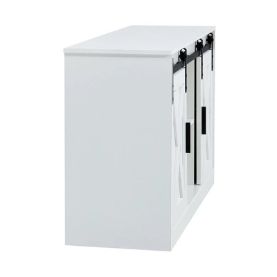 46.9'' Wooden Storage Cabinet With Two Sliding Barn Doors - ModernLuxe 8 46.9'' Wooden Storage Cabinet With Two Sliding Barn Doors - ModernLuxe - Image 6