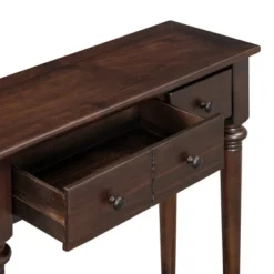 59.8"W Retro Console Table With 4 Drawers And Open Shelf, Perfect For Entryways, Living Room And Hallways - ModernLuxe -Luxe Furniture Sale GUEST 1d05dbfd 8246 421e 91c0 fe1c9c4cc1ab