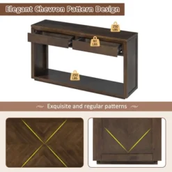 Rustic Wooden Console Table With Storage Drawers And Open Shelf, Elegant Entryway Table For Hallway And Living Room - ModernLuxe -Luxe Furniture Sale GUEST 1d637bdb 278b 4105 89fb 4c4a063f2254