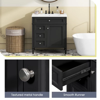 ModernLuxe 30-Inch Bathroom Vanity with Ceramic Sink and Smart Storage 6 ModernLuxe 30-Inch Bathroom Vanity with Ceramic Sink and Smart Storage - Image 4