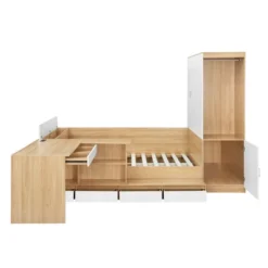 Full Size Platform Bed Frame With 6 Drawers, Shelves, Desk, USB Ports & Wardrobe - ModernLuxe -Luxe Furniture Sale GUEST 20032e1e 7049 4a1e 974f 24cf213b53be