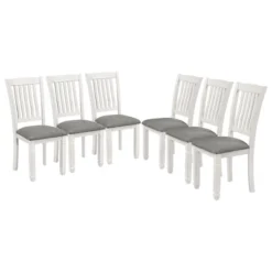 ModernLuxe 7-Piece Neoclassical Dining Table Set - Gray & White Wooden Furniture -Luxe Furniture Sale GUEST 20277135 122c 46a5 94e9 d5bb09018316