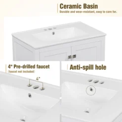 30"W Bathroom Vanity With Single Sink, Bathroom Storage Cabinet With 2 Doors And Drawer 4B - ModernLuxe 20 30"W Bathroom Vanity With Single Sink, Bathroom Storage Cabinet With 2 Doors And Drawer 4B - ModernLuxe -Luxe Furniture Sale GUEST 2135188a 61af 4f76 8c5b 0b9b1ee4ffa6