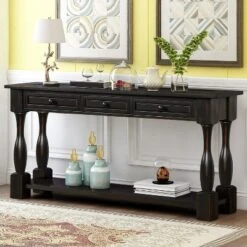 64"L Extra-thick Console Table With Drawers And Shelf-ModernLuxe 16 64"L Extra-thick Console Table With Drawers And Shelf-ModernLuxe -Luxe Furniture Sale GUEST 21993d71 fc87 4dd1 a1b3 0d7b80710268