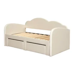 Twin To King Size Upholstered Daybed, Adjustable Platform Bed With Cloud-Shaped Backrest, USB Ports And 2 Drawers-ModernLuxe -Luxe Furniture Sale GUEST 22defa34 3735 46cb bfef f79ac6e1b481