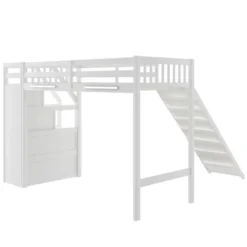 ModernLuxe Twin Loft Bed with Storage Stairs and Integrated Slide -Luxe Furniture Sale GUEST 24048df1 db9a 4650 a12b fbf24581e816