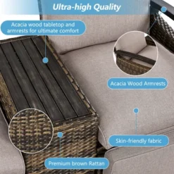 ModernLuxe Patio Recliner Loveseat with Adjustable Backrest & Storage Table -Luxe Furniture Sale GUEST 24792774 8eda 477a b147 d0aebeb11484