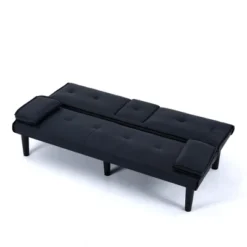 67" Loveseat Folding Sofa Bed With Adjustable Backrest & Cup Holders, Convertible Futon Sofa Couch - ModernLuxe -Luxe Furniture Sale GUEST 247c7e24 a487 4151 a543 56f31795c0ea