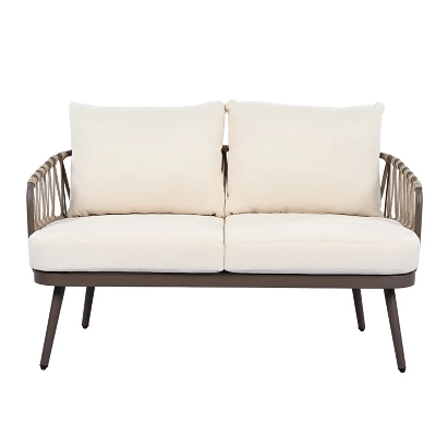 ModernLuxe 4-Piece Patio Conversation Set with Acacia Wood Coffee Table 9 ModernLuxe 4-Piece Patio Conversation Set with Acacia Wood Coffee Table - Image 7