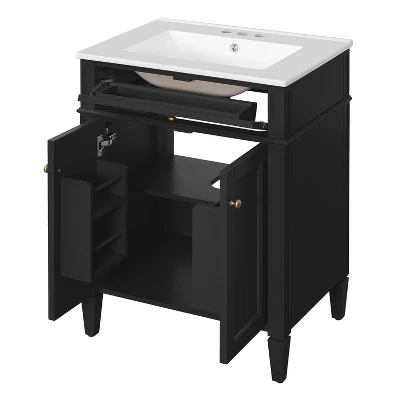 ModernLuxe 24-Inch Bathroom Vanity with Ceramic Sink and Storage Cabinet 11 ModernLuxe 24-Inch Bathroom Vanity with Ceramic Sink and Storage Cabinet - Image 9