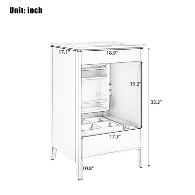 20"W Bathroom Vanity With Sink, Multi-Functional Bathroom Cabinet With Door Shelf, Drawer And Soft-closing Door -ModernLuxe 10 20"W Bathroom Vanity With Sink, Multi-Functional Bathroom Cabinet With Door Shelf, Drawer And Soft-closing Door -ModernLuxe - Image 8