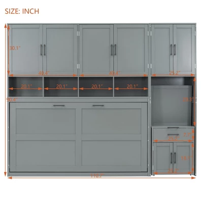 ModernLuxe Twin Murphy Bed with Integrated Desk, Cabinets & Shelving 5 ModernLuxe Twin Murphy Bed with Integrated Desk, Cabinets & Shelving - Image 3