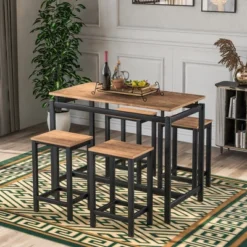 Modernluxe 5-Piece Kitchen Counter Height Table Set With 4 Chairs-Industrial -Luxe Furniture Sale GUEST 25008ffc 6c31 422d 844a 74675b20c466
