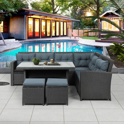 ModernLuxe 6-Piece Outdoor Patio Sectional Sofa Set with Tempered Glass Table 14 ModernLuxe 6-Piece Outdoor Patio Sectional Sofa Set with Tempered Glass Table - Image 12