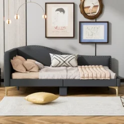 ModernLuxe Upholstered Daybed with Headboard and Armrests