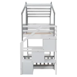 ModernLuxe House Shape Twin-Over-Twin Bunk Bed with Storage Stairs -Luxe Furniture Sale GUEST 265899e6 f3f9 4bcc aa20 b9d4834bd355