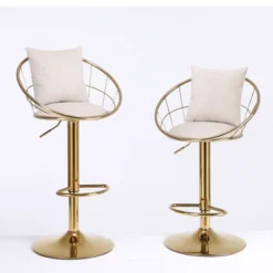 Set Of 2 Modern Style 360 Degree Swivel Bar Stools With Metal Adjustable Base - ModernLuxe -Luxe Furniture Sale GUEST 2715f1d5 9ba3 47fc 8e04 160d56af4a27
