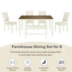 ModernLuxe 6-Piece Solid Wood Dining Set with Upholstered Chairs and Bench 17 ModernLuxe 6-Piece Solid Wood Dining Set with Upholstered Chairs and Bench -Luxe Furniture Sale GUEST 2719811a d712 4f45 b851 ebf10bc41225