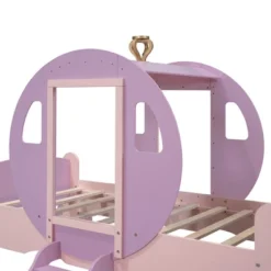 Twin Size Princess Carriage Bed With Crown, Wood Platform Car Bed With Stair-ModernLuxe -Luxe Furniture Sale GUEST 27317996 26b5 4d8f baee c78050bac159