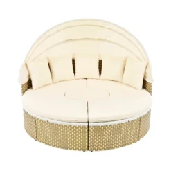 ModernLuxe Round Outdoor Rattan Sectional Daybed with Retractable Canopy -Luxe Furniture Sale GUEST 27475ac3 eacb 47cb 81b8 c09681cb89a5