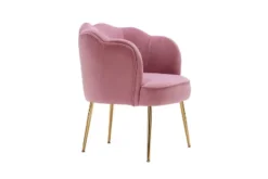 Modern Shell Shape Armchair Accent Chair With Gold Legs-ModernLuxe -Luxe Furniture Sale GUEST 28463db4 1985 43c6 a198 5524622ed927