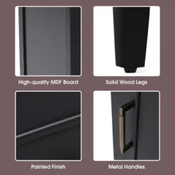 Modern Bathroom Vanity With Ceramic Sink, Bathroom Cabinet With Drawers, Solid Acacia Wood Frame And MDF Board - ModernLuxe -Luxe Furniture Sale GUEST 28a7cf1d 6565 470f 94dd def4b10e0be2