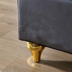 60.6" Velvet Chaise Lounge With Gold Metal Legs And 1 Pillow - ModernLuxe -Luxe Furniture Sale GUEST 28b7bb12 c6e2 4ddf 9d2a ca83b828a39a