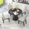 ModernLuxe 5-Piece Retro Round Dining Table Set with 4 Upholstered Chairs -Luxe Furniture Sale GUEST 29144f33 3b68 46d7 b301 8a5310ffa312