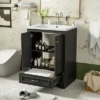 24" Bathroom Vanity With Ceramic Sink, Modern Freestanding Storage Cabinet With Silver Handles & Soft Closing Doors - ModernLuxe -Luxe Furniture Sale GUEST 2941980f ecd5 4122 b16d 923288b4145f