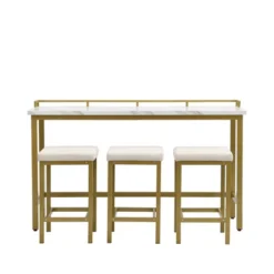 ModernLuxe 4-Piece Extra Long Counter Height Bar Set with 3 Padded Stools -Luxe Furniture Sale GUEST 294ac0fb bacf 424e bf81 9a126d73d45a