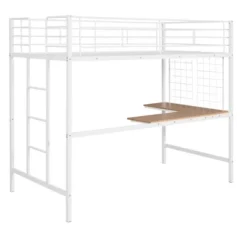 Twin Metal Loft Bed With Desk And Metal Grid - ModernLuxe -Luxe Furniture Sale GUEST 299a2b9b f653 4bd5 999b b86c533c27b4