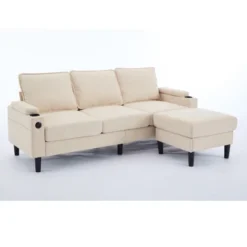 78"W 4-seat Upholstered Sectional Sofa, L-Shape Knock Down Sofa Couch With Removable Storage Ottoman 4L -ModernLuxe -Luxe Furniture Sale GUEST 2a171202 c7d6 4bc9 923e 57babb803da6