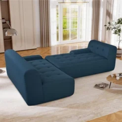 Modern Large L-Shaped Modular Sofa, Minimalist Style 2-Piece Set With Free Combinations - ModernLuxe