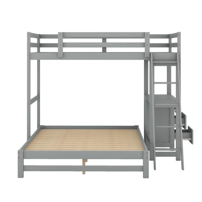 ModernLuxe Twin Over Full Bunk Bed with Built-in Desk and Storage Drawers 7 ModernLuxe Twin Over Full Bunk Bed with Built-in Desk and Storage Drawers - Image 5